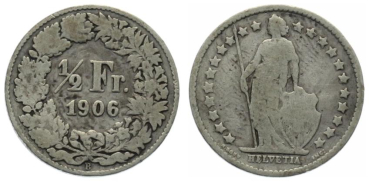 1/2 Franken 1906 B